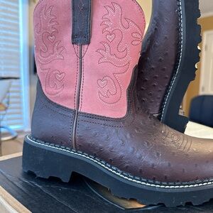 Pink and Brown Western Boots